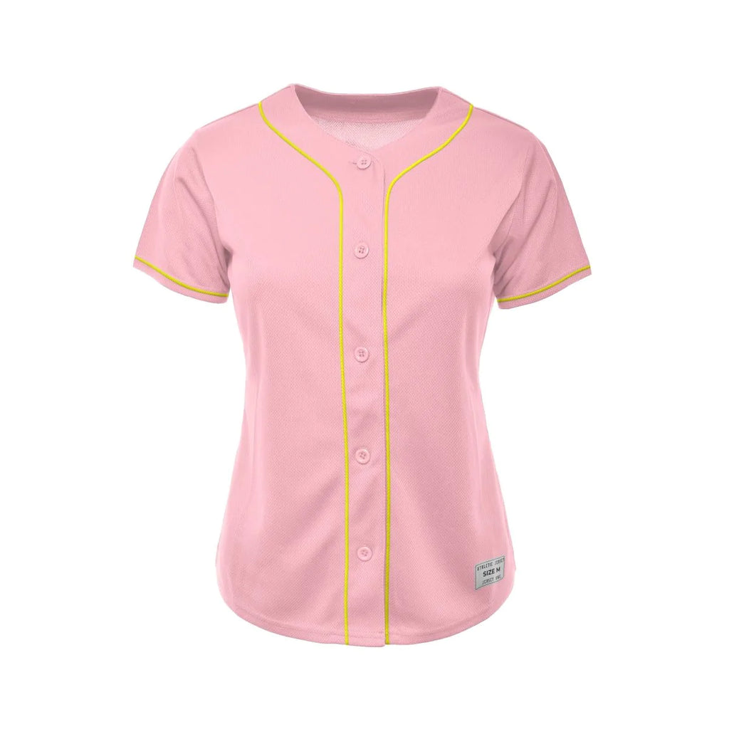 Women's Light Pink Blank Baseball Jersey