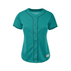 Women's Blank Teal Baseball Jersey