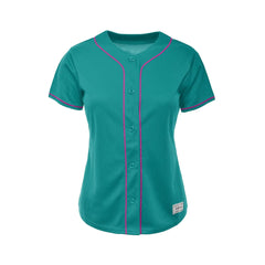 Women's Blank Teal Baseball Jersey