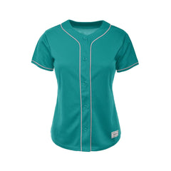 Women's Blank Teal Baseball Jersey