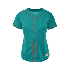 Women's Blank Teal Baseball Jersey