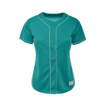 Women's Blank Teal And Silver Baseball Jersey Jersey One thumbnail