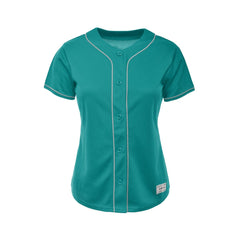 Women's Blank Teal And Silver Baseball Jersey Jersey One