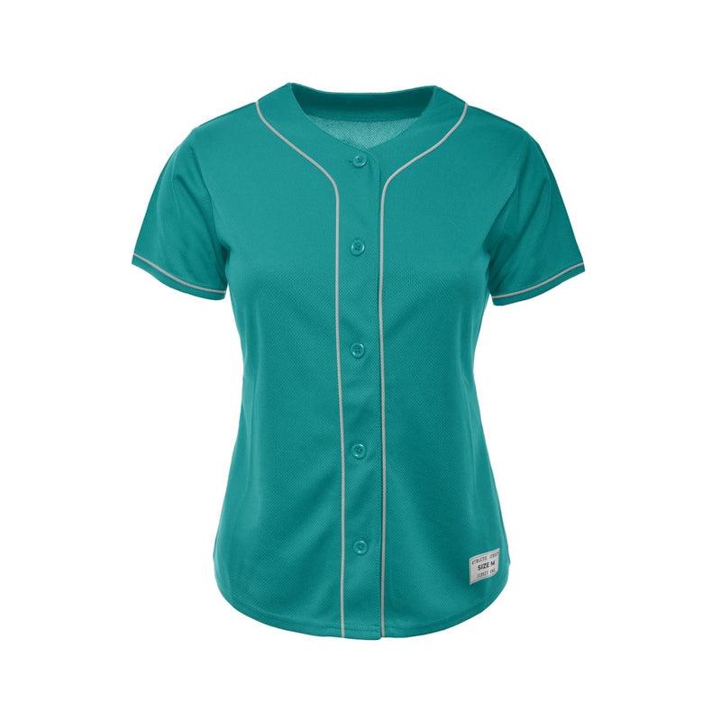 Women's Blank Teal And Silver Baseball Jersey Jersey One