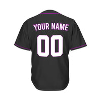 Youth Custom Baseball Jersey Black Purple Design Jersey One thumbnail