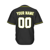 Youth Custom Baseball Jersey Black Yellow Design Jersey One thumbnail
