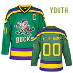 Youth Custom green Mighty Ducks Ice Hockey Jersey  thumbnail