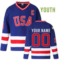 Custom Youth/Toddler Team USA Olympic Ice Hockey Jersey